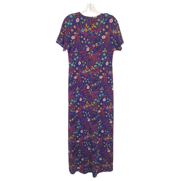 LulaRoe XS Maxi Dress Short Sleeve Scoop Neckline Stretch Polyester Spandex - Picture 2 of 7